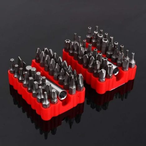 Sonew tête de tournevis creuse 33 pièces embouts inviolables vis de clé hexagonale étoile hexagonale ensemble d'embouts (1/4)