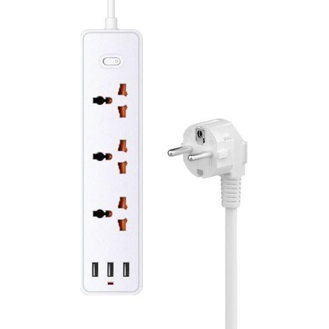 Multiprise Electrique USB. . avec 3 prises secteur + 3 ports USB-A. Multiprise Bureau USB avec Interrupteur Cordon de 1.2m Protection contre les surcharges. protection des enfants contre les (1/4)