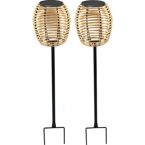 Juego de 2 luces solares con estaca H72CM BAVINA