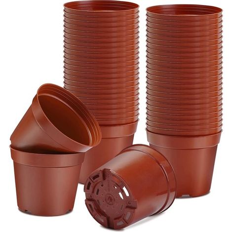 Anzuchttöpfe, 8 cm, 10 Stück Pflanztöpfe, wiederverwendbarer Kunststoff Anzuchttöpfe/Saatschalen/Pflanztöpfe für die Innen- und Außenpflanzung (1/5)