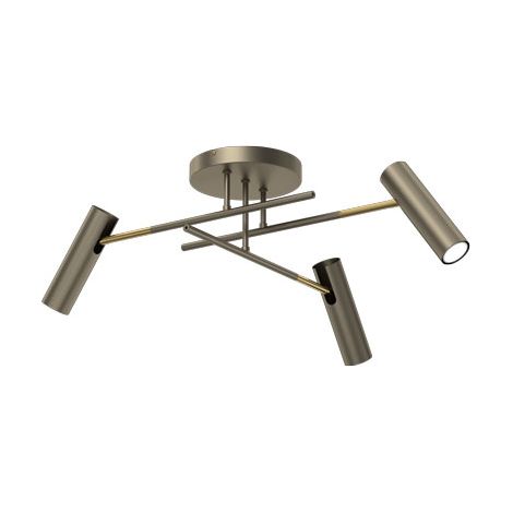 Plafonnier minimaliste 3 spots titane doré GU10 Luminex