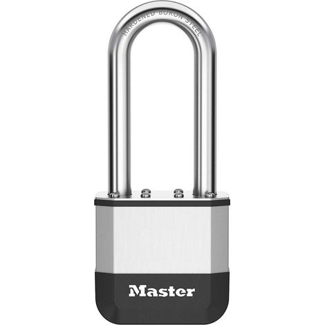 Innovatives hochbeanspruchbares Vorhängeschloss Master Lock Elite™ 52 mm aus laminiertem Stahl in einem neuen Design – 64 mm Bügel aus gehärtetem Borstahl – 2 Schlüssel
