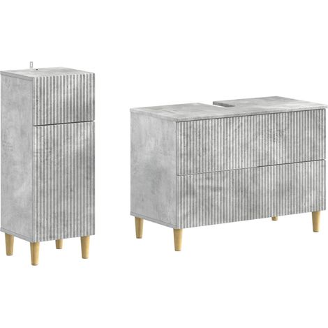 2 Piece Bathroom Cabinet Set ARNHEM Concrete Grey vidaXL (1/5)