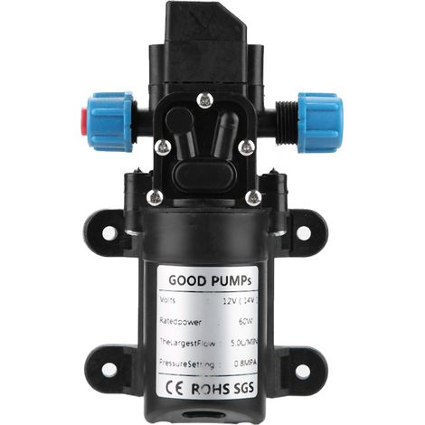 12V/60W Pompe à eau micro membrane 5L/Min pour caravane camping bateau (1/5)