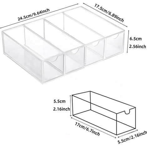 Boîte de rangement de capsules de café de bureau, type tiroir, anti-poussière, multi-compartiments, grande capacité, style horizontal, quatre compartiments (1/4)