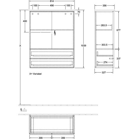 Villeroy & Boch L47000MT Highboard Antao L47 814x1039x356mm