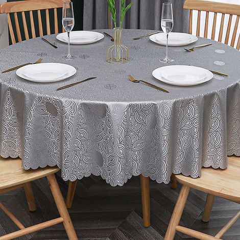 1 nappe ronde Leaf grise de haute qualité (épaisse) de 180 cm de diamètre.