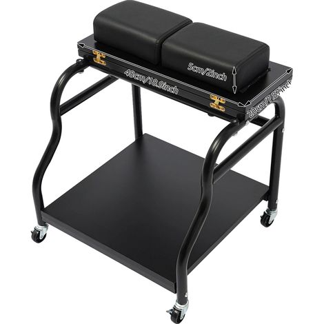 Carrello per pediluvio, design mobile, pannello superiore pieghevole, nero (1/2)