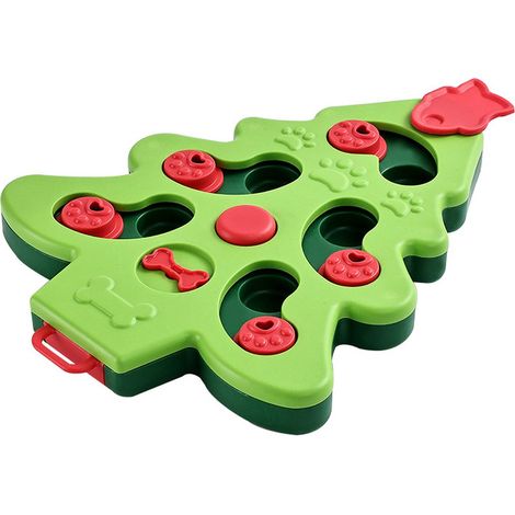 Jouet pour animaux de compagnie de 5 cm, distributeur de croquettes à alimentation lente en forme de sapin de Noël, recherche interactive de nourriture (1/5)