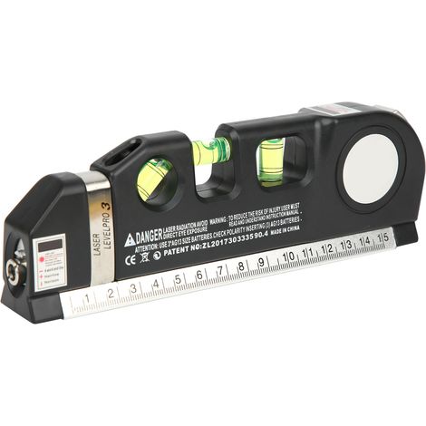 Outil de niveau multifonction avec ruban à mesurer de 2,4 m et règles métriques, aligneur laser (1/5)