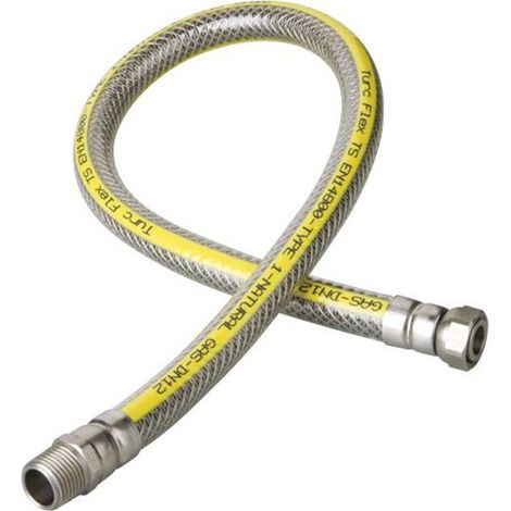 Tubo Flessibile gas MF 1/2" Lunghezza = 1000 mm. Per allacciamento cucine. (1/3)