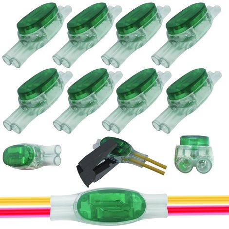 Connecteur Telephone, 8pièces Cable Connecteur U1B Vert Avec remplissage de graisse d'étanchéité, Bouton connecteur fil telephone, Connecteurs Épissure (1/5)