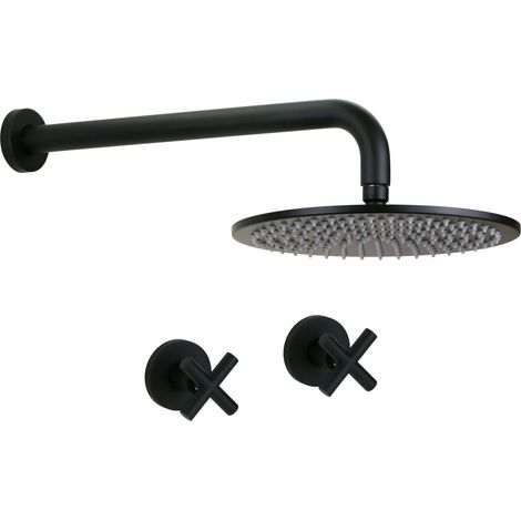 Kit doccia a doppia leva completo di braccio e soffione doccia nero opaco Gattoni TAOLOS 1509015NO Nero opaco (1/2)