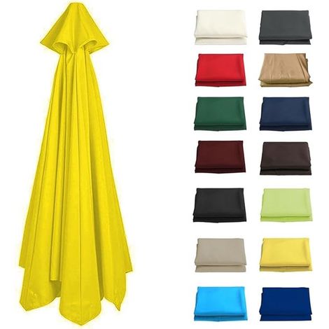 Toldo para sombrilla，tejido de protección contra la lluvia y el sol，3 m con 8 varillas，Toldo de repuesto para sombrilla de patio，amarillo (1/5)
