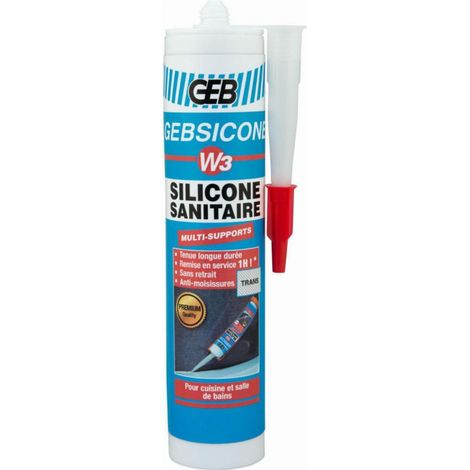 GEBSICONE W3 100% silicone sigillante - Cartuccia da 280 ml trasparente - 890751