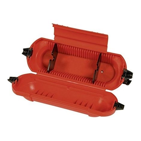 FP – Boîtier de sécurité IP44 rouge pour câbles d'extension – Enrouleur intégré – Protection contre humidité et intempéries – Ø 83mm, longueur 210mm (1/5)