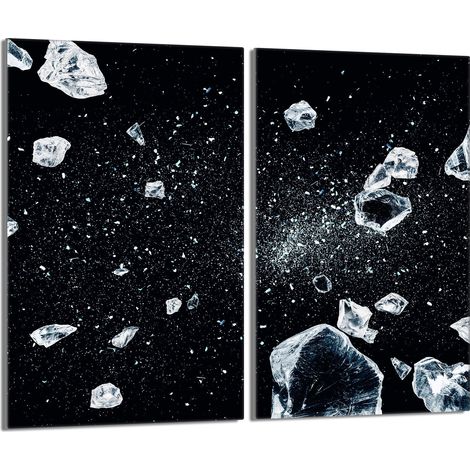 Glasschutzplatte für Herd 2x30x52 Ice