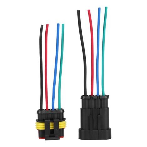 QORVA- Adaptateur de voiture à 4 voies de haute résistance et de qualité de sécurité. Connecteur à broches étanche pour moto