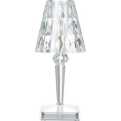Lampe de chevet cristal diamant rechargeable USB ACKERMAN, luminosité et température réglables par commande tactile (1/4)