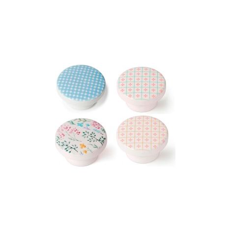 Blister avec 4 boutons ronds de meubles en bois finition décorative mod.m3 ø38mm rei. (1/3)