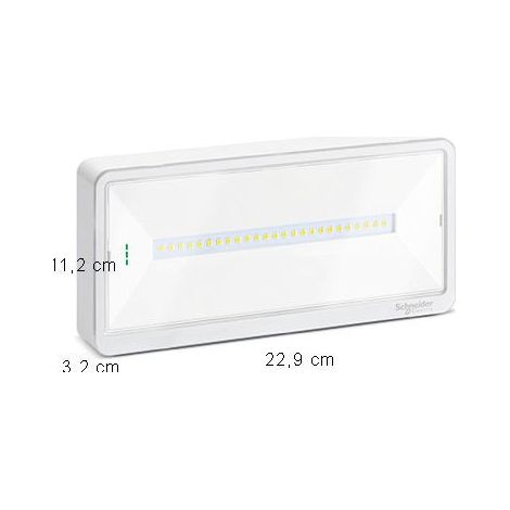 SCHNEIDER OVA44012 - Lampada di emergenza, IP42, SE-SA, 250/200/150/120lm SE, 150lm SA, 1/1,5/2/3h (1/3)