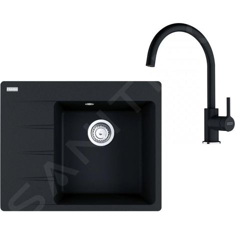Franke - Set de cuisine G269O, évier en fragranit CNG 611-62 TL/7 + robinet FC 6018.071, onyx 114.0700.667 (1/4)