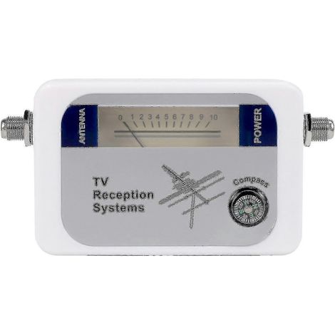 Indicateur de puissance du signal d'antenne TV numérique terrestre DVB-T Finder 2024 (blanc)