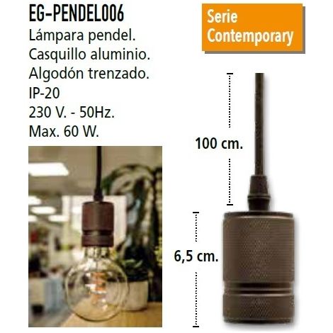 PENDEL METAL NEGRO LISO NEGRO ENERGEEKS EG-PENDEL006 (1/4)