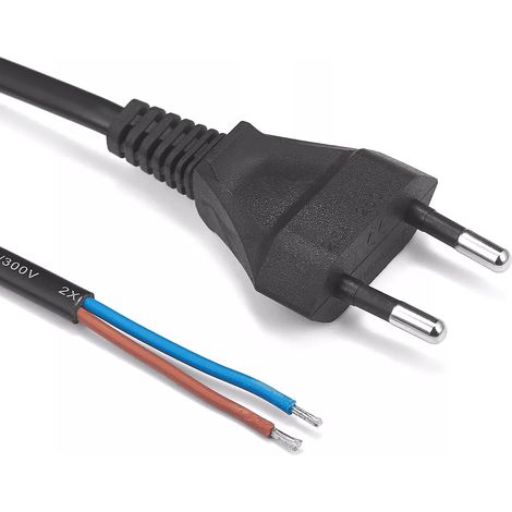 Cable alimentacion Tipo C CEE7 macho a bornes 2x0.75mm 1.5 M Negro (1/4)