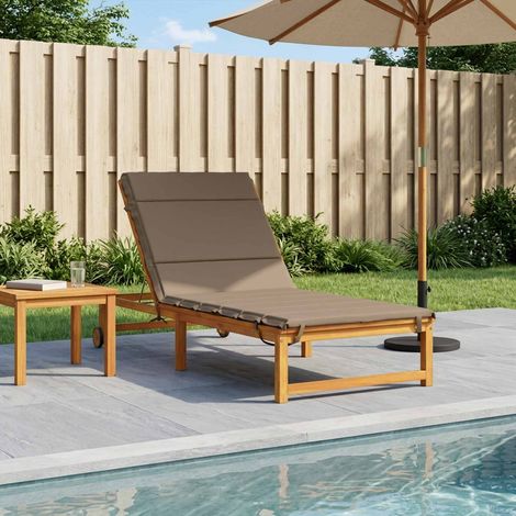 vidaXL Sunlounger Cushion GEMERT 100% Polyester Taupe 200 x 80 x 3 cm (1/5)