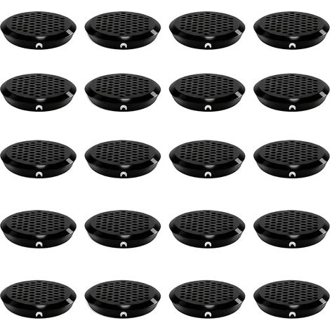 20pcs Round Stainless Steel Ventilation Mesh Hole Black Ventilation Grille Hole for Furniture Bottom Diameter 53mm for Storage Cabinets Closets (1/5)