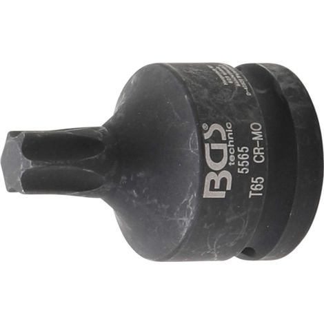 BGS Kraft-Bit-Einsatz Antrieb Innenvierkant 20 mm (3/4") T-Profil (für Torx) T65 - 5565