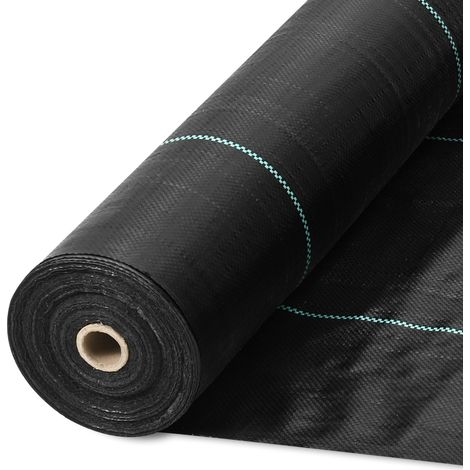 Mophorn 6,5'x330ft strapazierfähiges Unkrautvlies für die Landschaftsgestaltung, gewebtes PP-Geotextil für Einfahrten, Bodenbedeckung und Unkrautbekämpfung