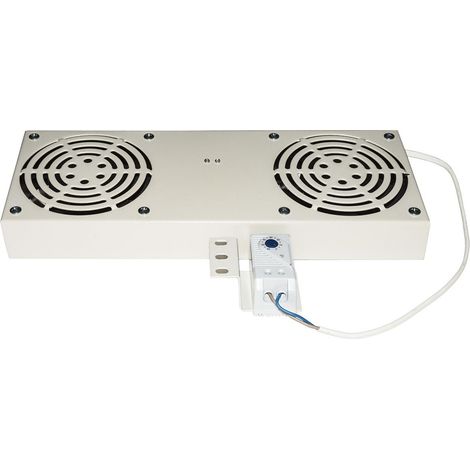 Link Modulo 2 Ventole di Raffreddamento con Termostato e Display per Armadi Rack a Muro, Colore Grigio (1/3)