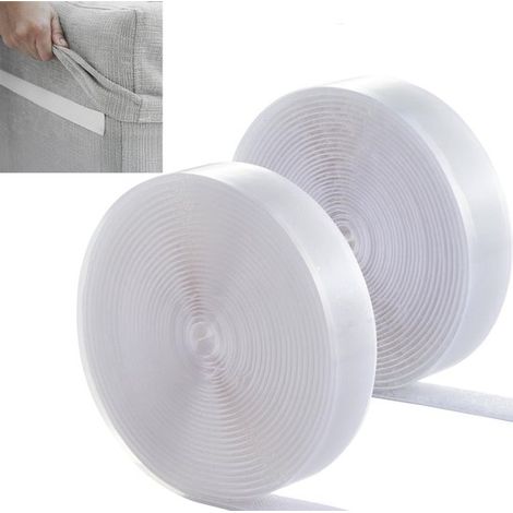 Kit de 1 pièce,Velcro adhésif double face,Bandes adhésives pour tissu,Velcro en nylon auto-adhésif pour vêtements,Blanc (20 mm x 8 m) (1/5)