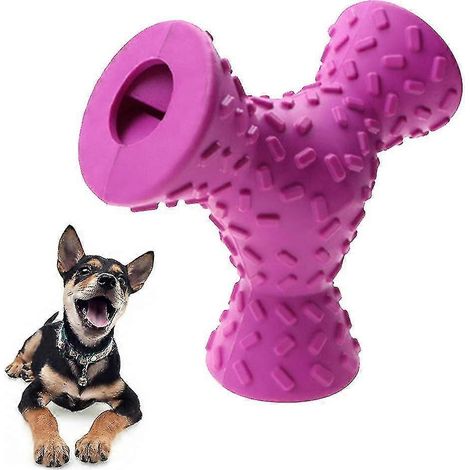 Balle à friandises pour chien, jouet interactif puzzle QI pour chien, distributeur de nourriture à 3 trous, pour chiens de petite et moyenne taille, idéal pour la chasse et la mastication.