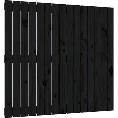 Testiera per dormire accessorio per camera da letto pensile stile pallet 95,5 x 3 x 90 cm Legno massello nero TDL0202495