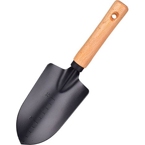Pelle de Transplantation en Acier Inoxydable avec Manche en Bois pour Jardinage - Grand Modèle Traitement Antirouille - Parfait pour Planter des Fleurs et des Plantes-KZQ