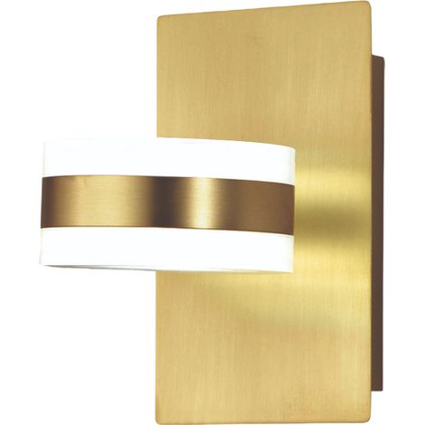 Dunk - Applique murale ronde Fabas Luce 2 lumières - Applique murale LED 16W à intensité variable - Laiton satiné
