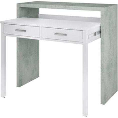 KIT SCRIVANIA ESTEN. 36X99X88H BIANCO/CEMENTO FORES HABITAT