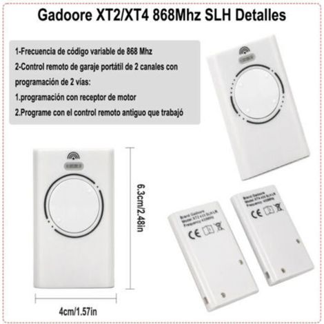 Télécommande à code tournant 868 MHz XT2 XT4 SLH LR pour ouvre-portes de garage, compatible avec les modèles XT2 787005, XT2 868 SLH LR, 787009/7870091, TML2 868 SL et HTML4 868 SLHDL2 868 SLH (1/3)