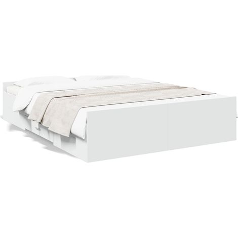 Maison Exclusive - Bettgestell mit Schubladen Weiß 150x200 cm Hol