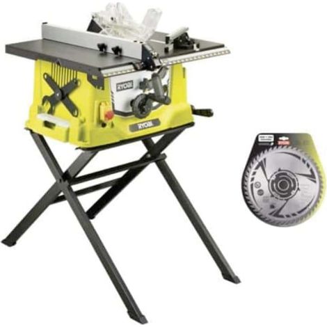 Pack RYOBI sega circolare elettrica 1800W 254mm base retrattile RTS1800S - lama in metallo duro per troncatrici 254mm SB