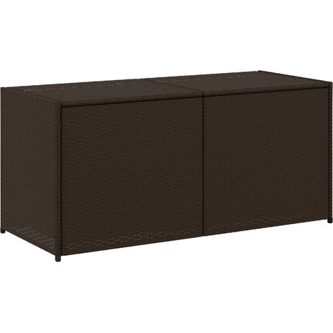 Boîte de rangement de jardin,Coffre de rangement marron 283L résine tressée CFW579210 (1/5)