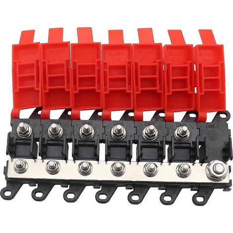 Bloc de distribution à 6 voies pour voiture, boîte à fusibles midi 200 A à boulonner, distribution d'alimentation pour camping-car, voiture, bateau, bus (1/5)