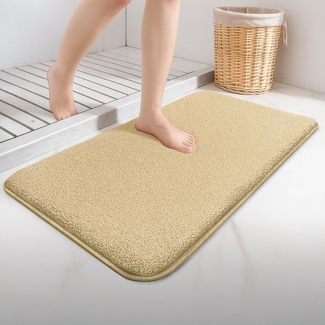 Tapis de Bain Antidérapant microfibre 60x90cm beige