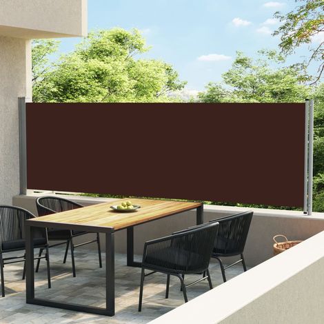 Auvent latéral rétractable de patio - Auvent de jardin Soleil imperméable 140x600 cm Marron BV509225 - BonneVie (1/5)
