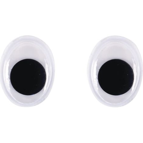 RAYHER - 10 PEZZI - OCCHIETTI OVALI DI PLASTICA 12MM PER DECORAZIONI - COLORE BIANCO/NERO