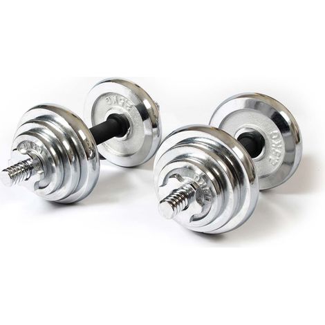 Maletín 2 Mancuernas 20 kg Keboo Serie 700 4 Discos de 2,5 kg, 4 Discos de 1,25 kg y 4 Discos de 0,5 kg