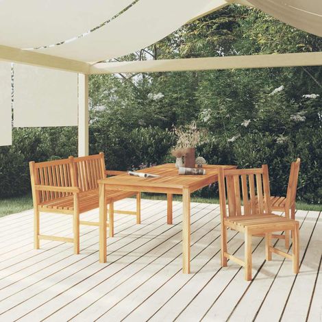 Ensemble à manger de jardin 4 pcs-Salon de jardin Bois de teck massif 174642 (1/5)